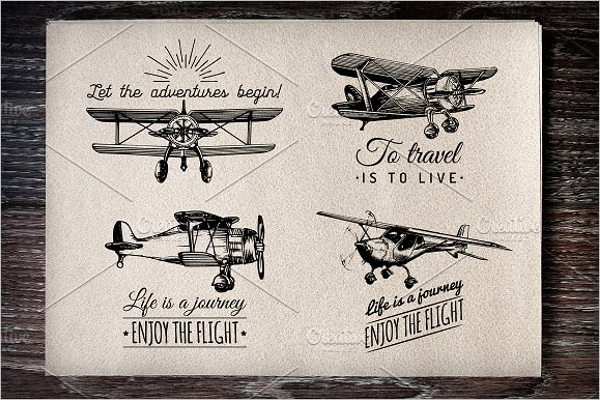 Planes vintage poster Design Template