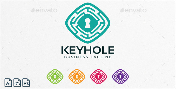 Symbol Logo Keyhole Design Template
