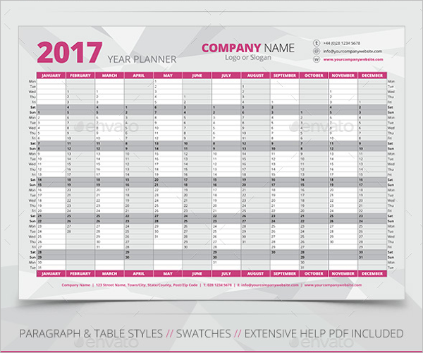 2017 Wall Planner Poster