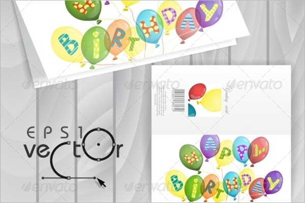 Balloons Greeting Card PSD