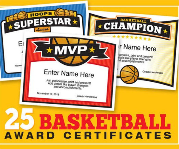 BestÂ Basketball Certificate Template