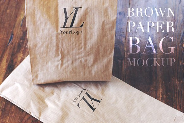 Brown Paper Mockup Bag PSD