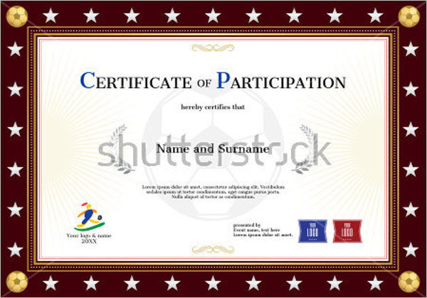 Certificate Of Participation Excel