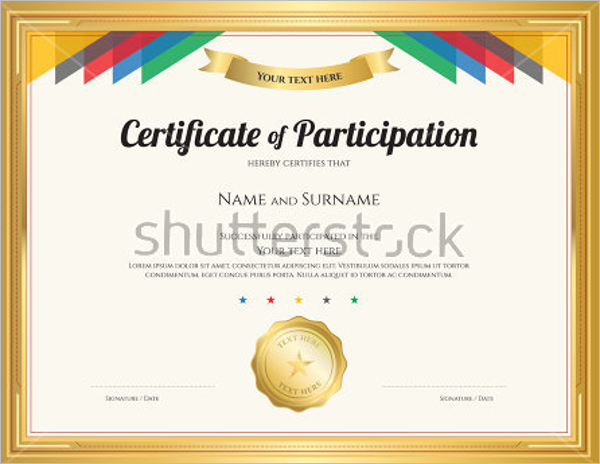 Certificate of Participation Document