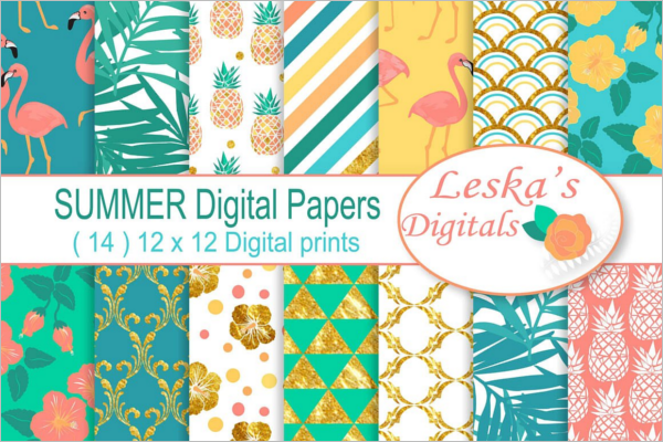 Digital Paper Tropical Pattern