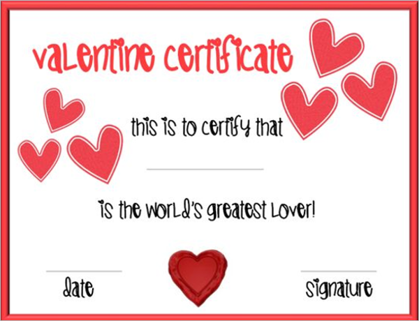 10+ Valentine’s Day Certificate Templates Free &amp; Premium