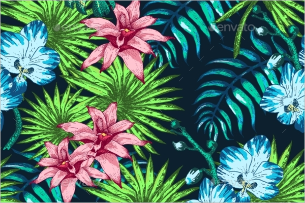 Flowers Tropical Vector Pattern