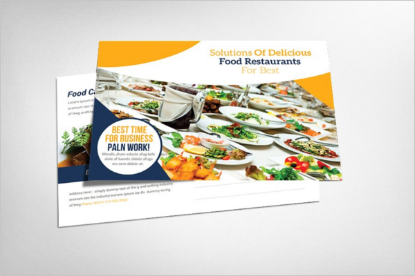 Food Catering Postcard Design