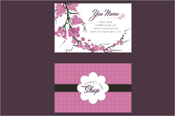 Free Pink flower's store business card Design