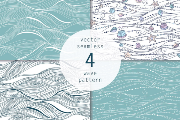 Graphic Blue Wave Pattern