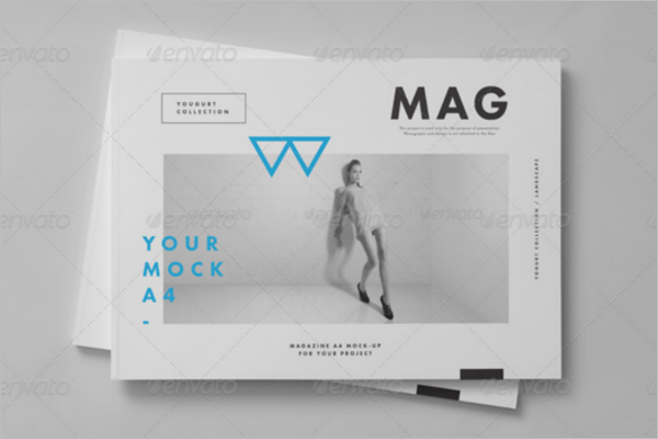 Horizontal Magazine Brochure Mock-up Design