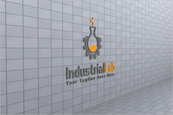 Industrial Wall Logo Mockup