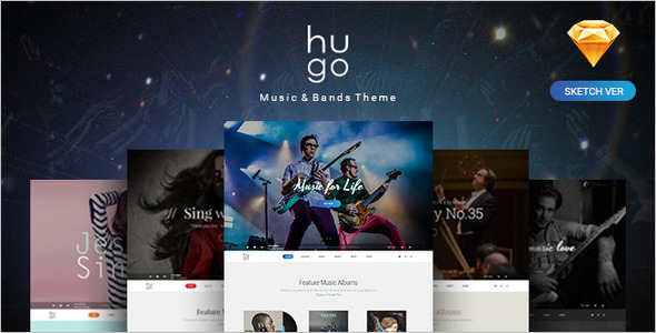 Music & Bands Sketch PSD Template