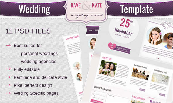 New Wedding PSD HTML Template