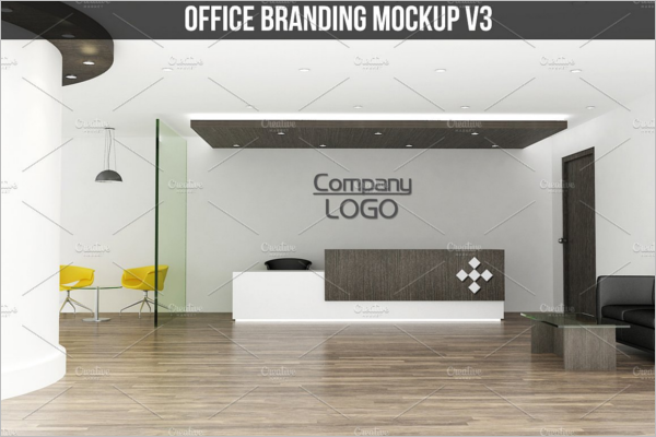 Office Wall Logo Mockup