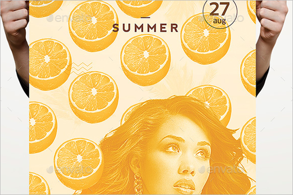 Orange Summer Tropical Pattern
