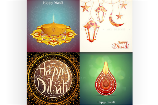 Outstanding Diwali greeting card Vector