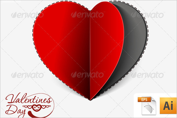 Paper Cut Heart Greeting Card Design