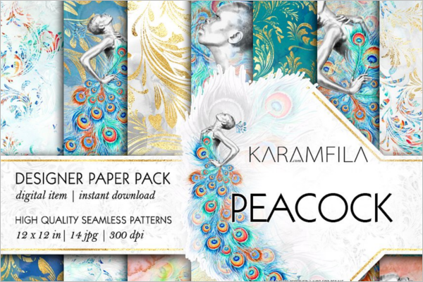 Peacock Seamless Patterns