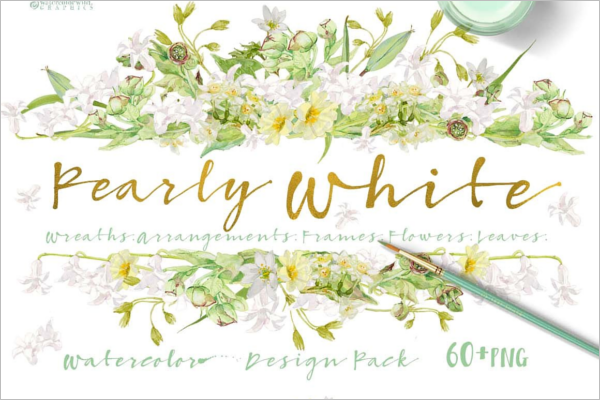 Pearly White Floral Element