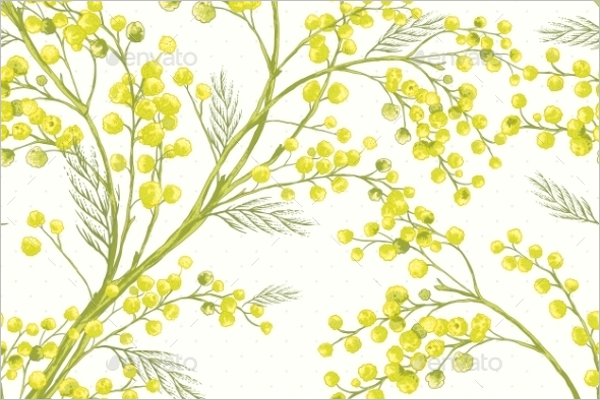 Seamless Mimosa Pattern