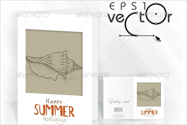 Summer Sketch Greeting Card Vector