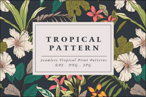 Summer Tropical flower pattern
