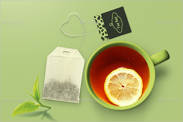 Tea Bag Design Mockup Template