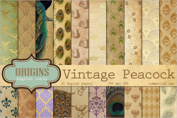 Vintage Peacock Patterns