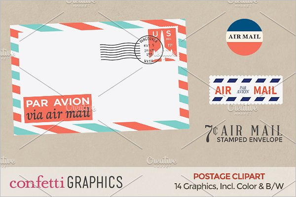 Air Mail StampÂ Envelope Template
