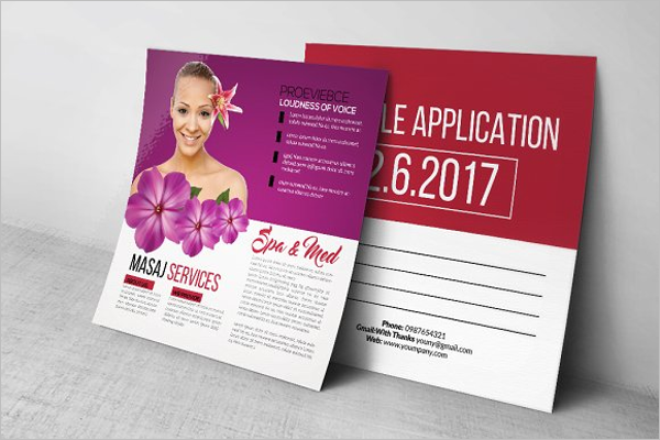 Beauty Spa Massage Post Card Template