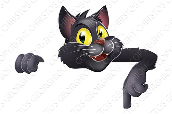 Black Cat Cartoon Photo Design