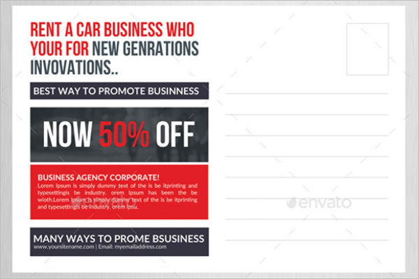 Car Business Postcard Template