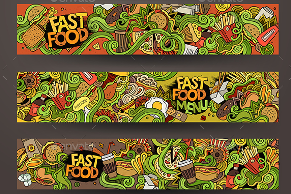 Cartoon Food Banner Template