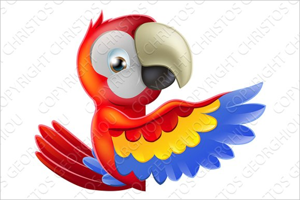 Cartoon Parrot Photo Template