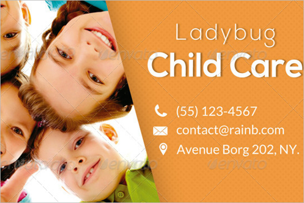 Child Care Business Card PSD