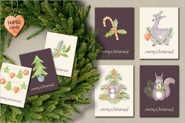 Christmas Watercolor Collection Template