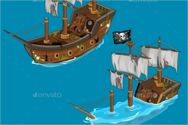 Classic Pirate Ship Vector Design