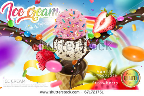 Colorful Ice Cream Cone Template