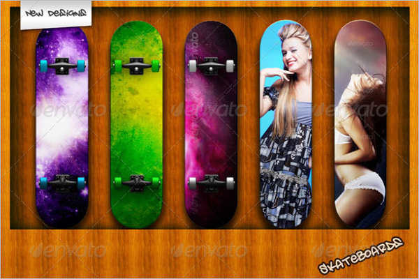 Colourful Skateboard Mockup Design