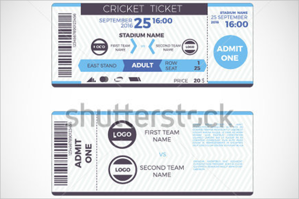 Cricket Ticket Template