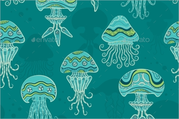 Decorative Jellyfish Tropical Pattern