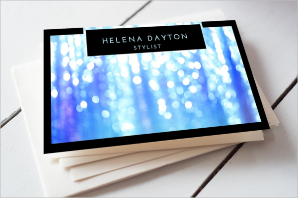 Electric Blue Glitter Business Card Design.