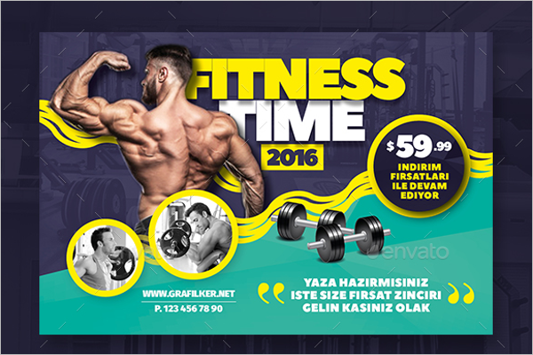 Fitness Time Postcard Template