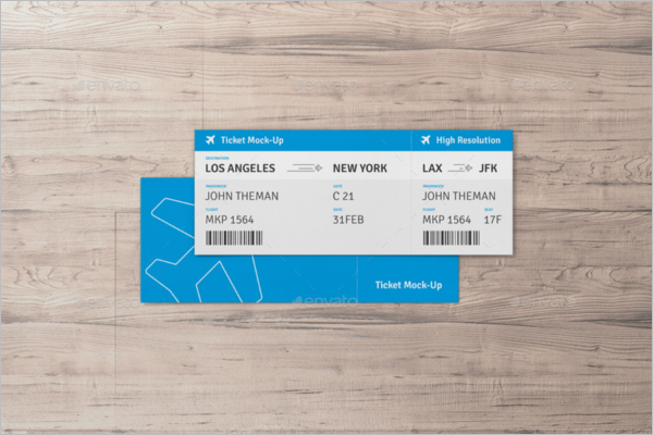 Flight Ticket Mockup Design