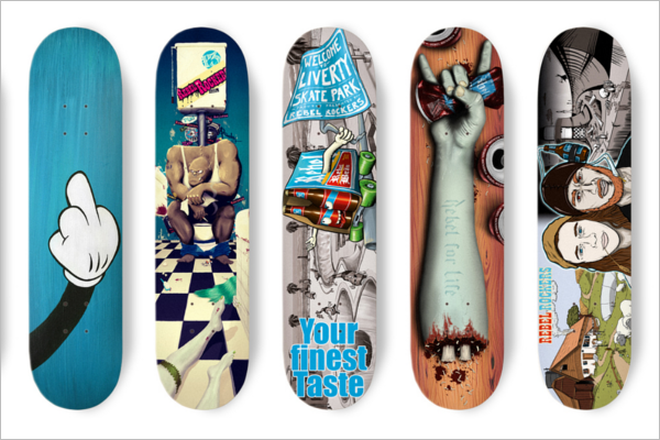 Free Skateboard Collection Mockup Template