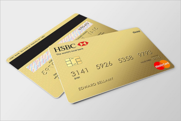 GoldÂ Credit Card Mockup Design