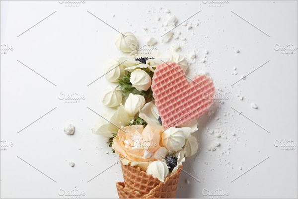 Ice Cream Cone Post Card Template