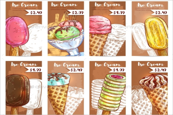 Ice Cream Menu Card Template