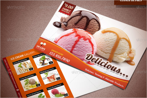 Ice Cream Shop Marketing Postcard